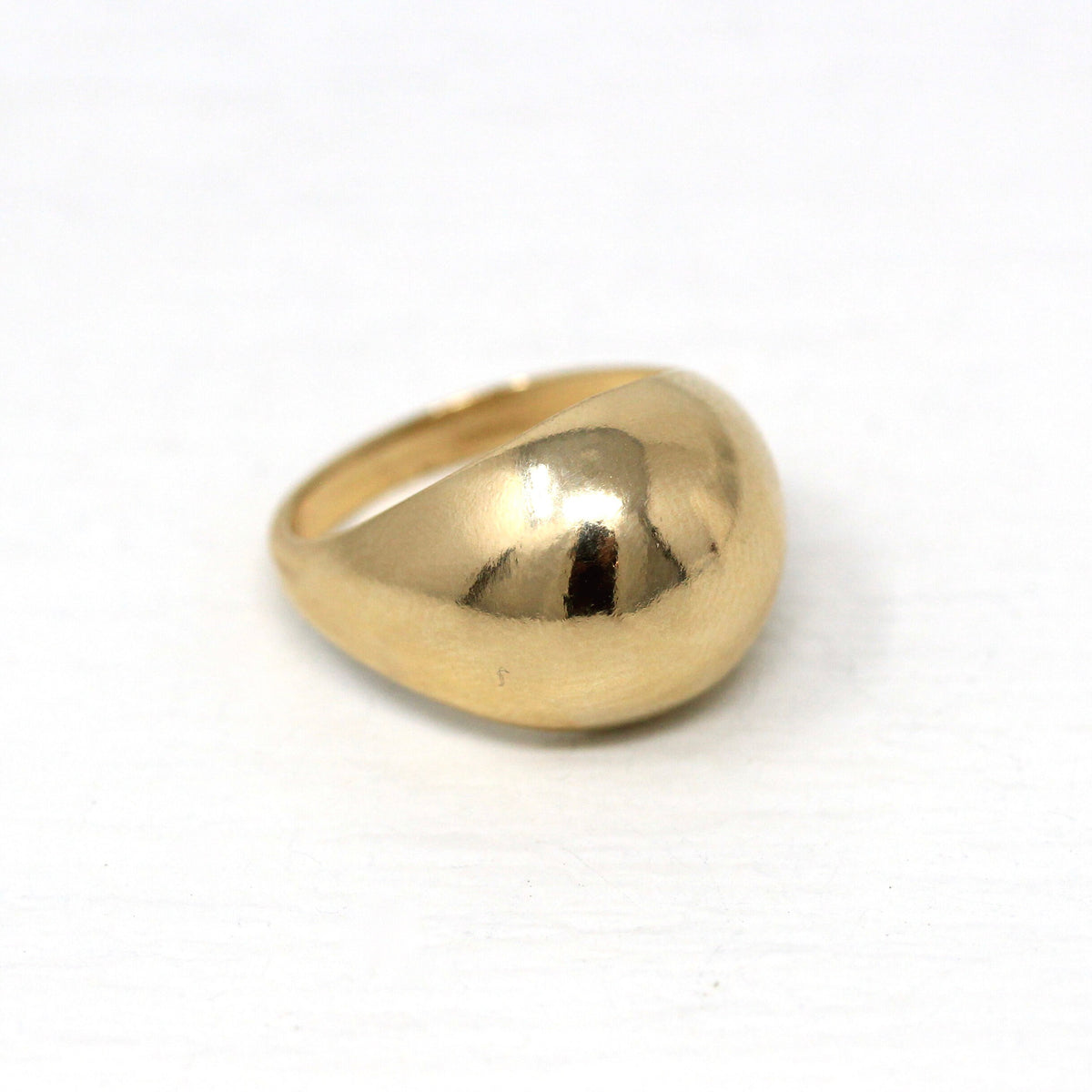 Vintage Dome Ring Retro Era 14k Yellow Gold Classic Polished Puffy D