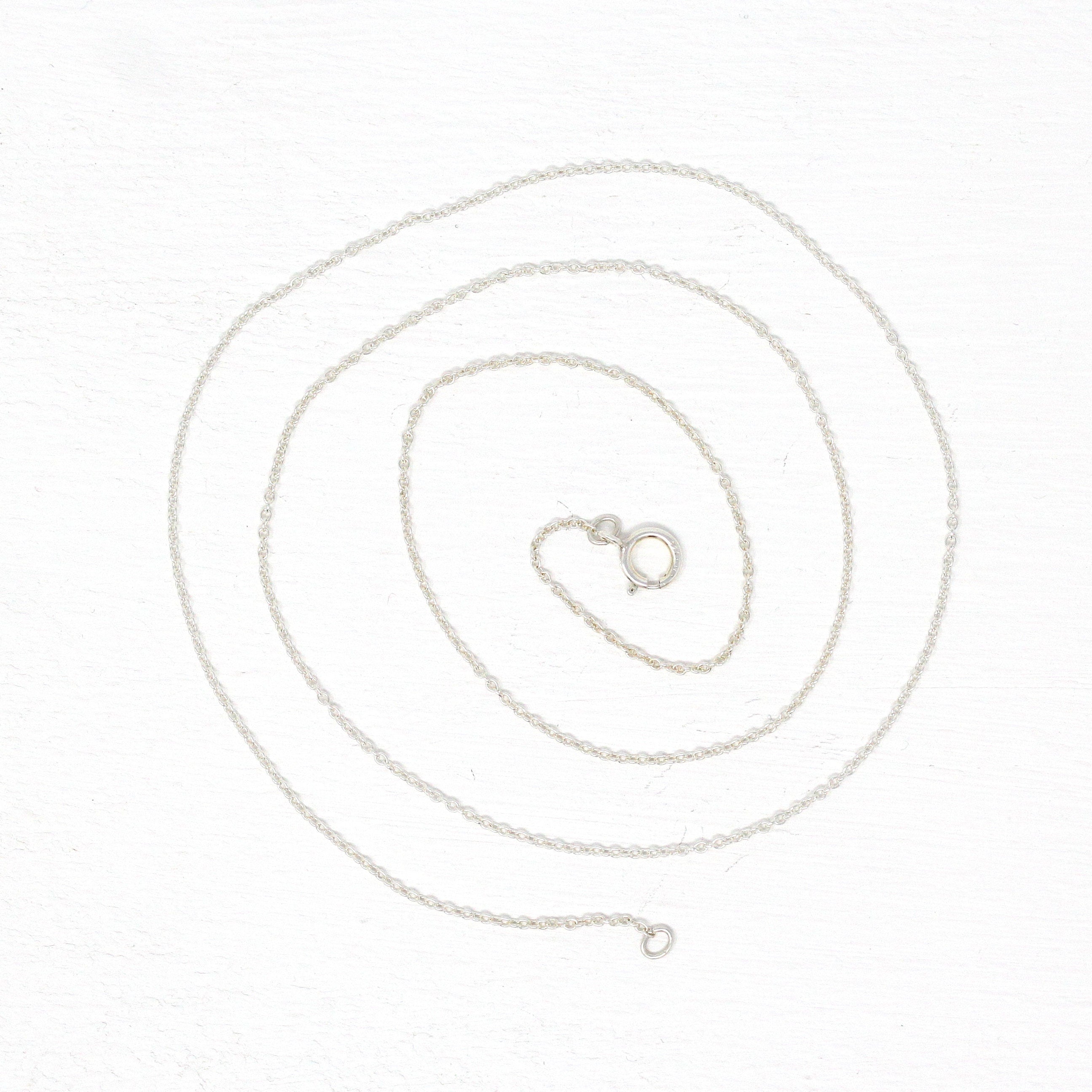 Sterling Silver Chain - 20 Inch Cable Link 1.1 mm Twenty Inch Polished 925 Silver - Dainty Brand New Necklace Spring Clasp Finished Supply