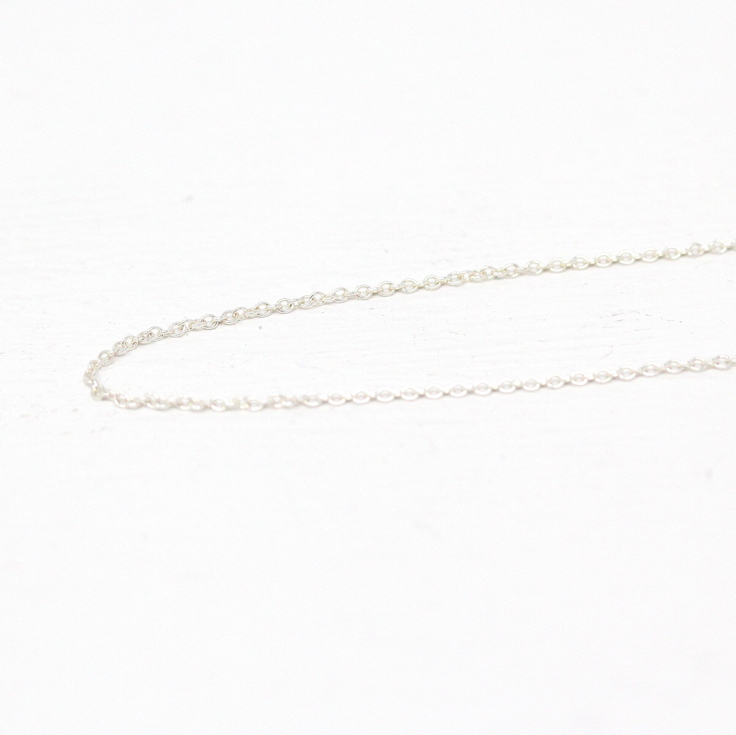 Sterling Silver Chain - 20 Inch Cable Link 1.1 mm Twenty Inch Polished 925 Silver - Dainty Brand New Necklace Spring Clasp Finished Supply