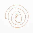 14k Rose Gold Filled Chain - 16 Inch 14/20 GF Necklace - 1.2 mm Flat Dainty Cable Chain Spring Ring Clasp - Pink GF 16" New Jewelry Supply