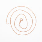 14k Rose Gold Filled Chain - 16 Inch 14/20 GF Necklace - 1.2 mm Flat Dainty Cable Chain Spring Ring Clasp - Pink GF 16" New Jewelry Supply