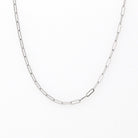 14k White Gold Paperclip Chain - Art Deco Style 18 Inch High Polished Dainty Link Fine Jewelry - 1.5 mm Lobster Claw Clasp Necklace Supply