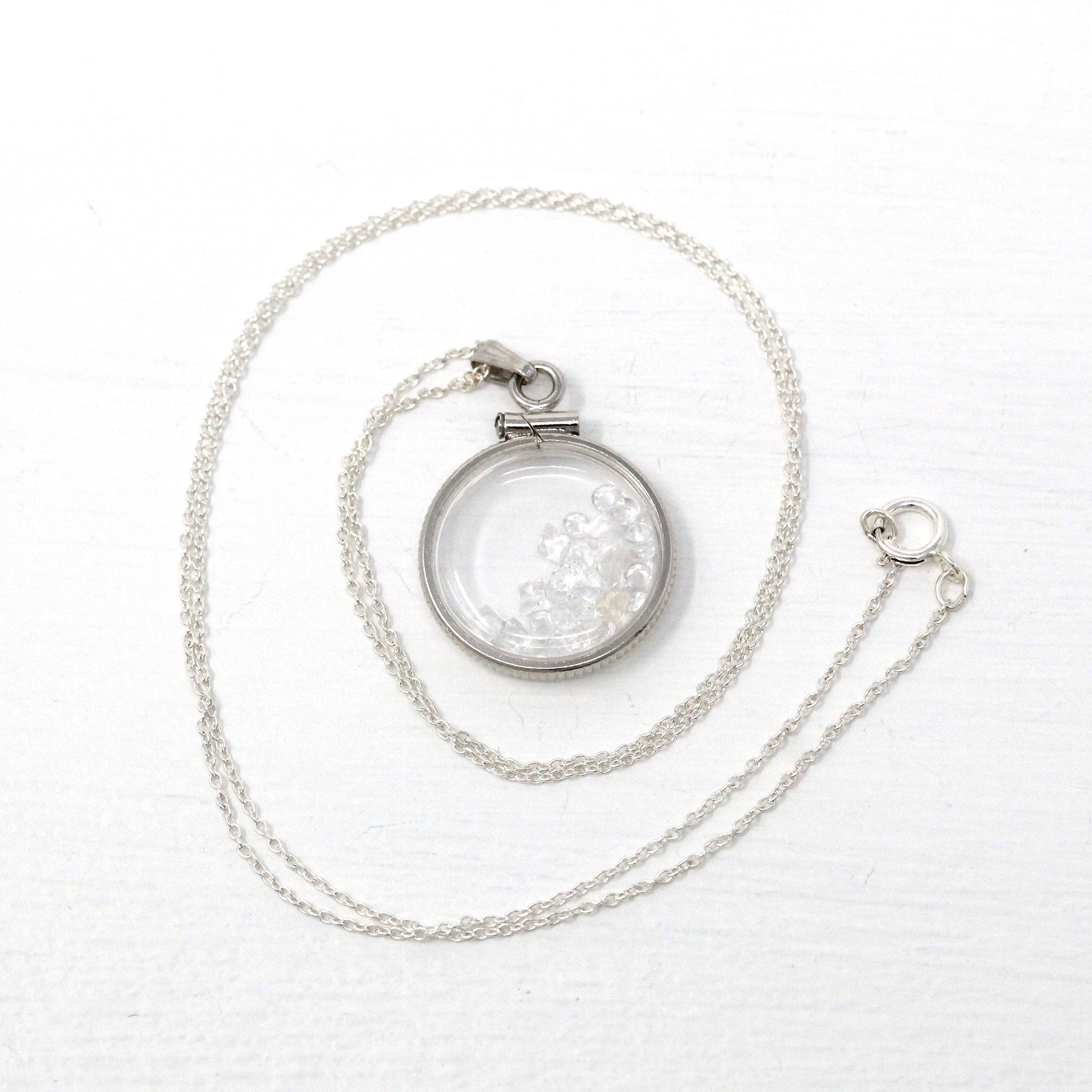 White Topaz Shaker Locket - MJV Handcrafted Sterling Silver