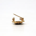 Honor Society Pin - Modern 14k Yellow Gold Black Enameled Phi Kappa Psi Lapel Shield Brooch - Estate Scholastic Achievement Fine Jewelry