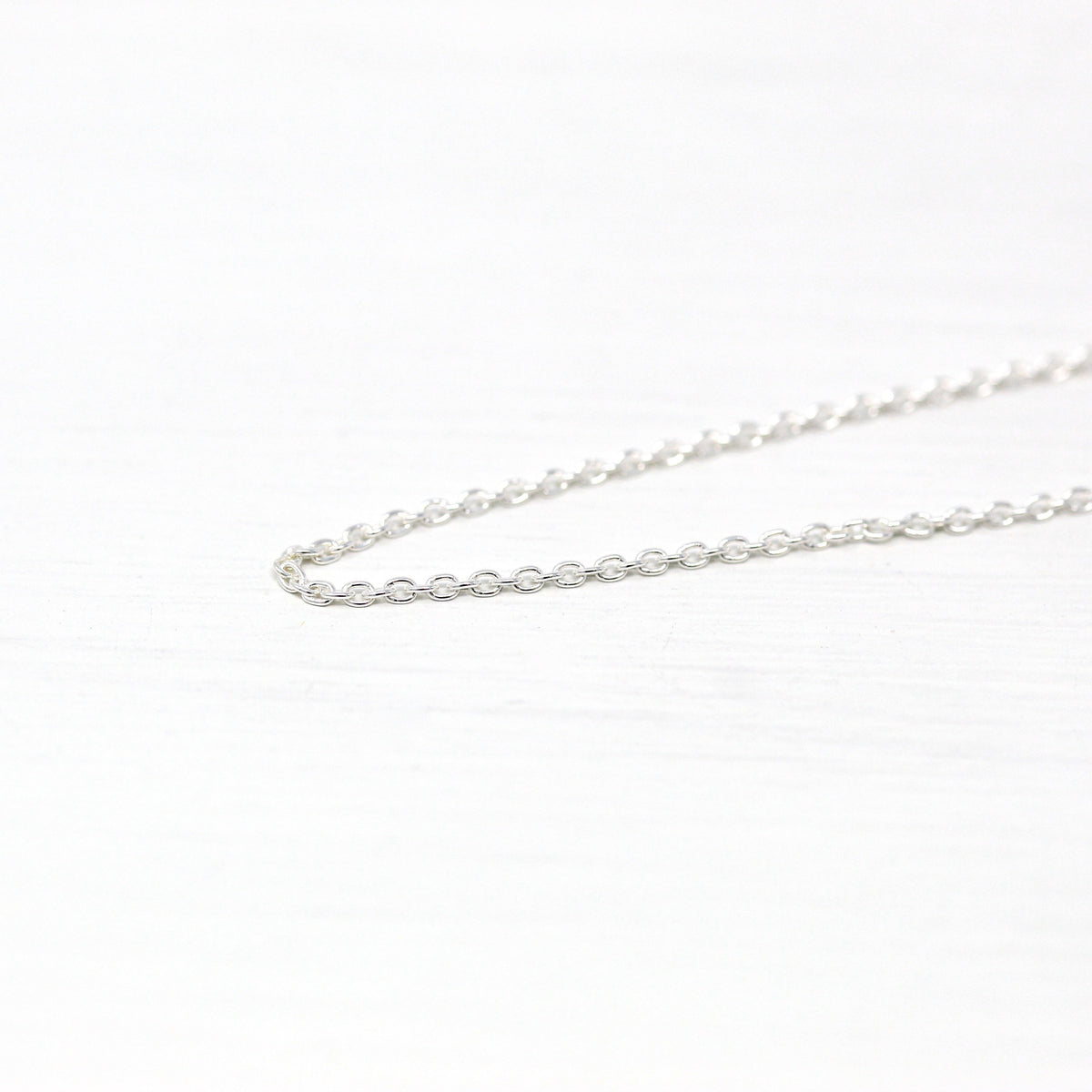 Sterling Silver Chain - 18 Inch Cable Link - 1 mm Eighteen Inch Polished .925 Silver New Necklace Spring Clasp Finished Jewelry Supply