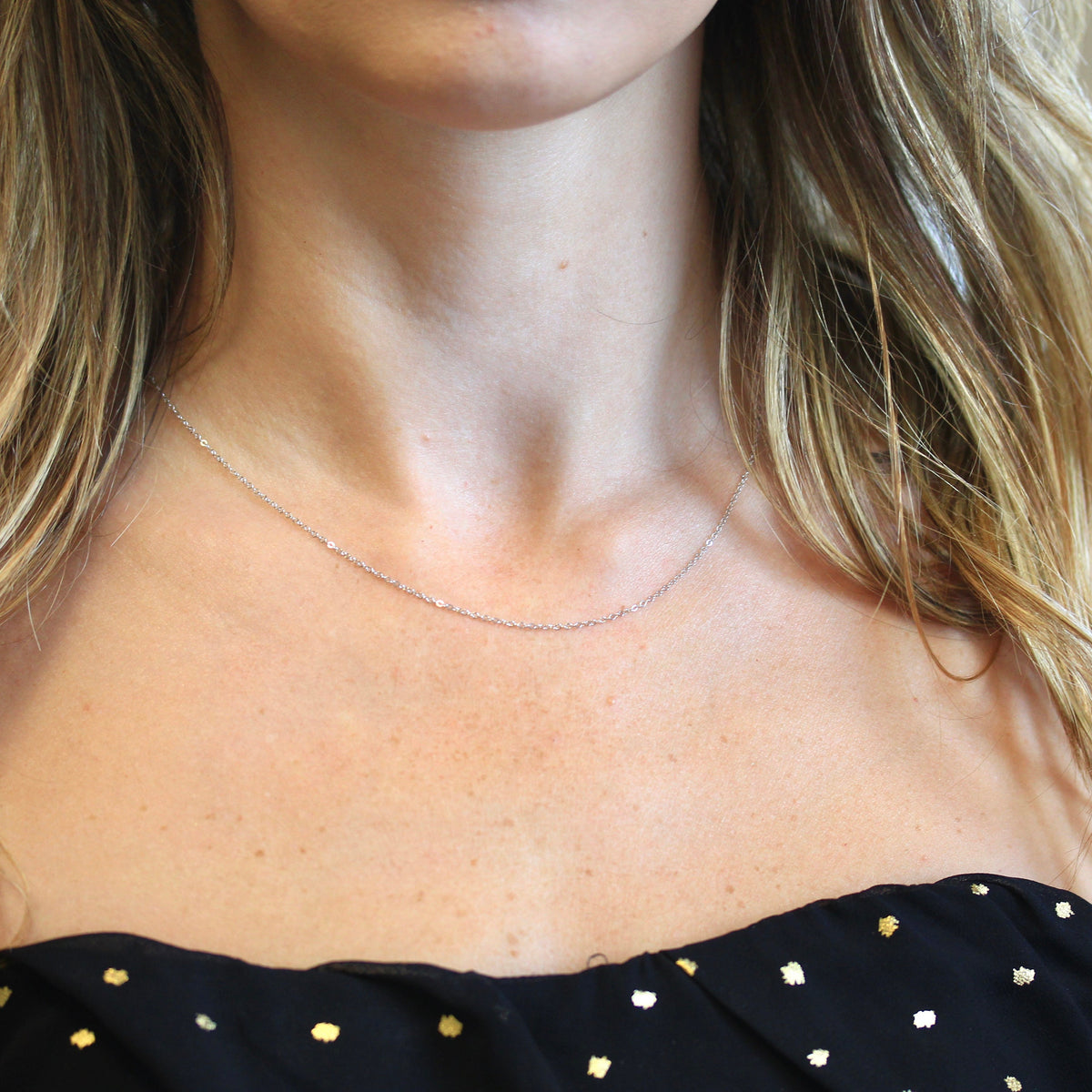 14k White Gold Chain - Adjustable 18 to 17 to 16 Inch 1.3 mm Double Extendable Piatto Necklace - Polished Cable Link Fine Jewelry Supply