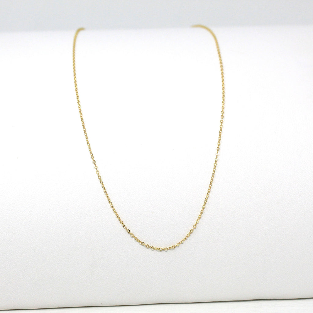 10k Yellow Gold Chain - Adjustable 18 to 17 to 16 Inch 1.3 mm Double Extendable Piatto Necklace - Polished Cable Link Fine Jewelry Supply