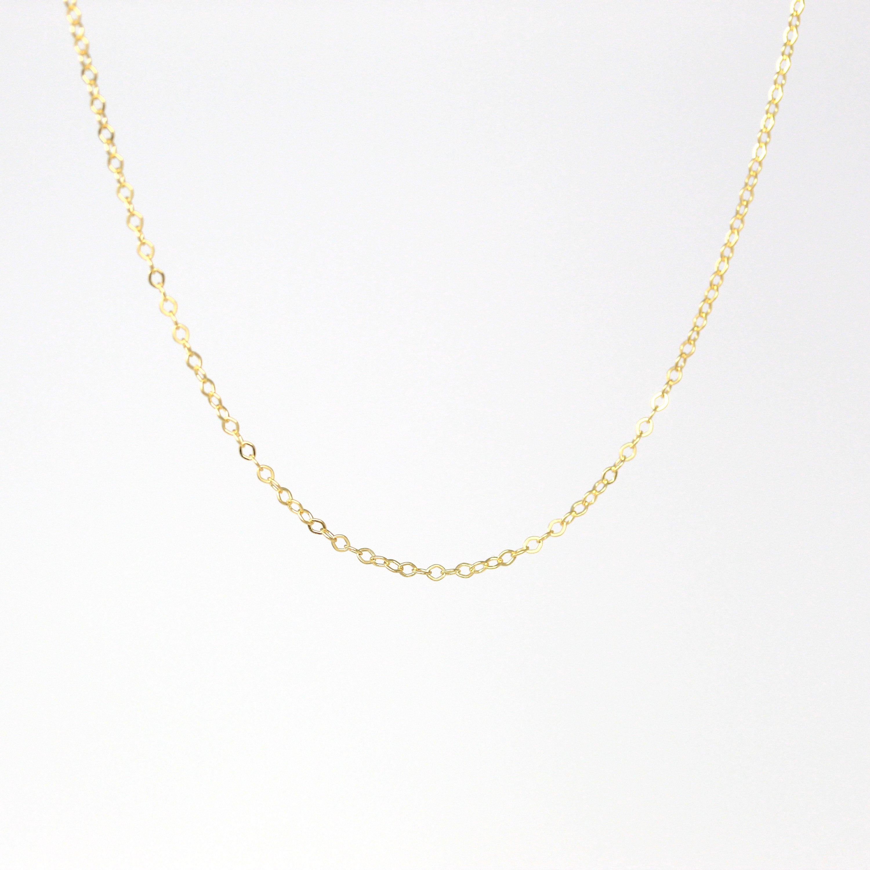 14k Yellow Gold Chain - Adjustable 18 to 17 to 16 Inch 1.3 mm Double Extendable Piatto Necklace - Polished Cable Link Fine Jewelry Supply