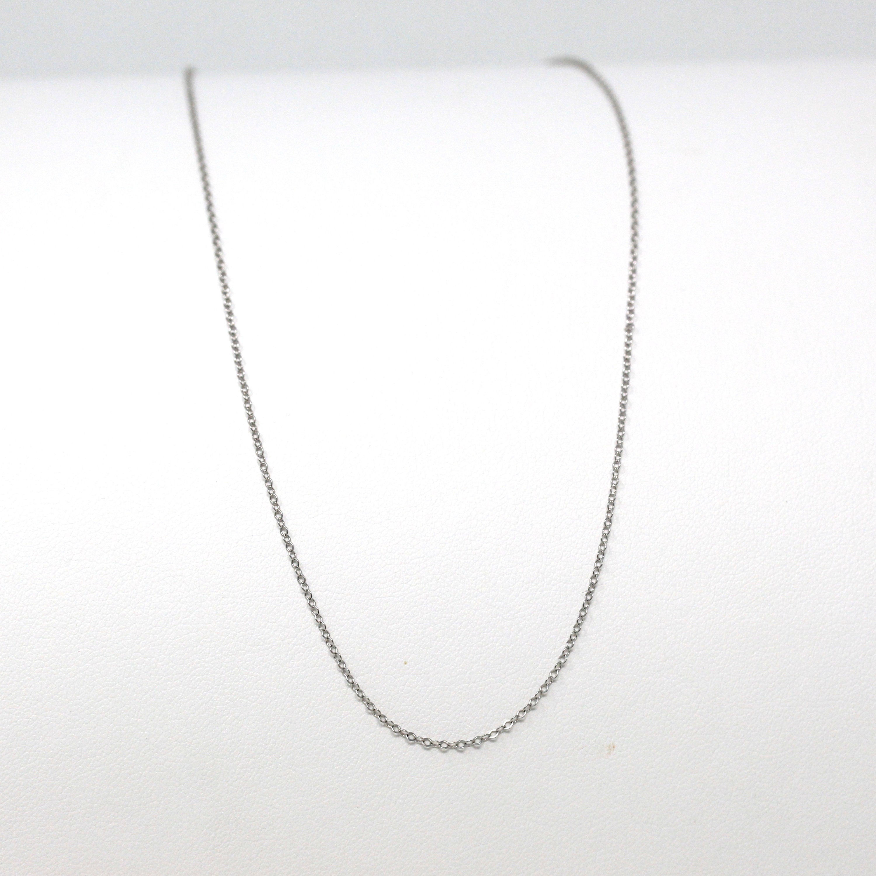 14k White Gold Chain - Adjustable 18 to 17 to 16 Inch 1.3 mm Double Extendable Piatto Necklace - Polished Cable Link Fine Jewelry Supply