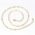 18 Inch Paperclip Chain - 14k Gold Filled Drawn Flat Bright Finish Necklace - 2.8 mm Spring Ring Clasp Layering Fashion Accessory Jewelry