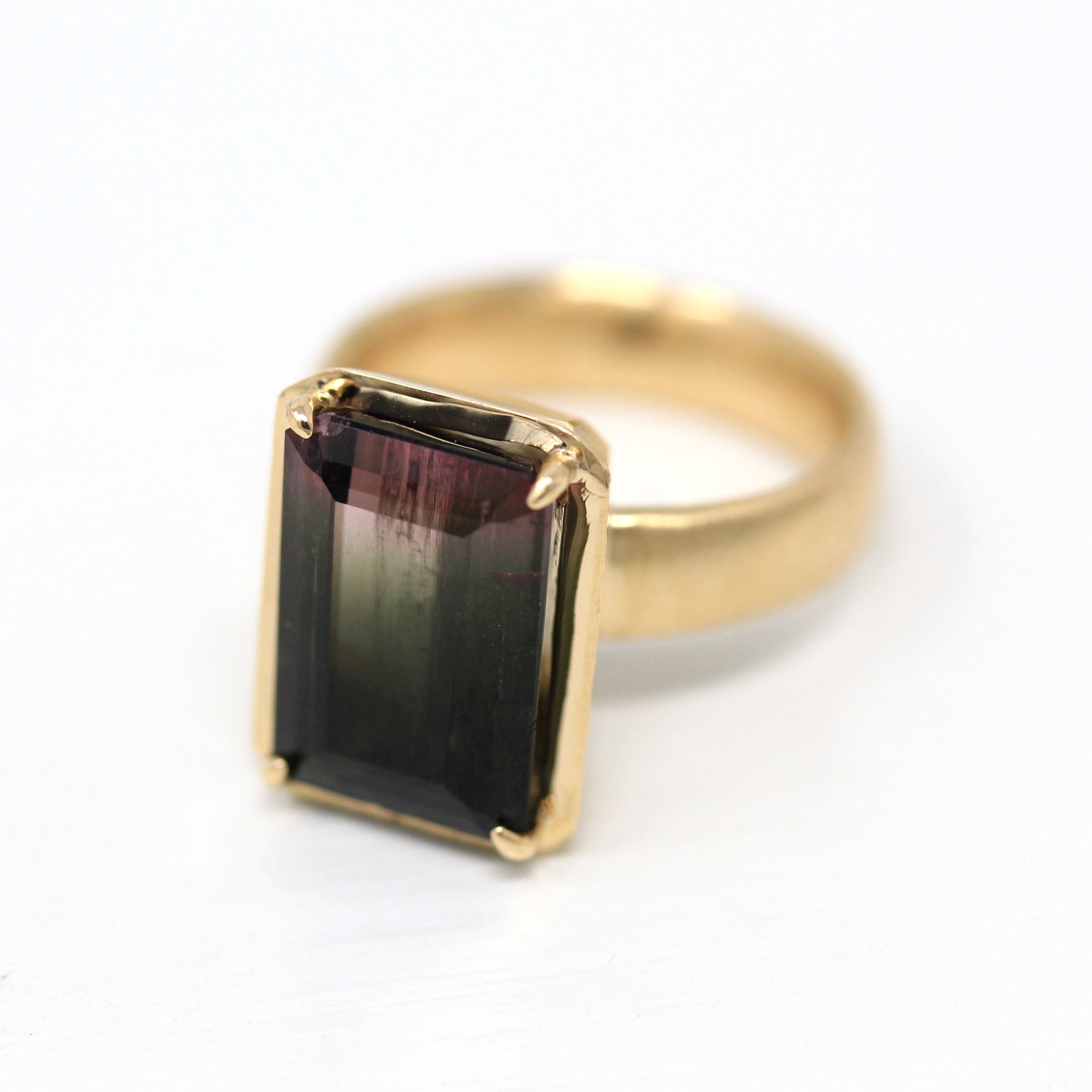Watermelon Tourmaline Ring, Baguette Engagement Ring, Pink Green Three  Stone Ring, Rose Gold Ring - Etsy | L'art de bijoux, Bijoux, Bijoux femme
