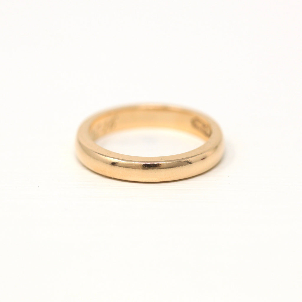 Sale - Dated 1916 Band - Edwardian 14k Yellow Gold Plain 3 mm Polished Ring - Dated November 25th 1916 Size 5.5 Stacking Wedding Jewelry