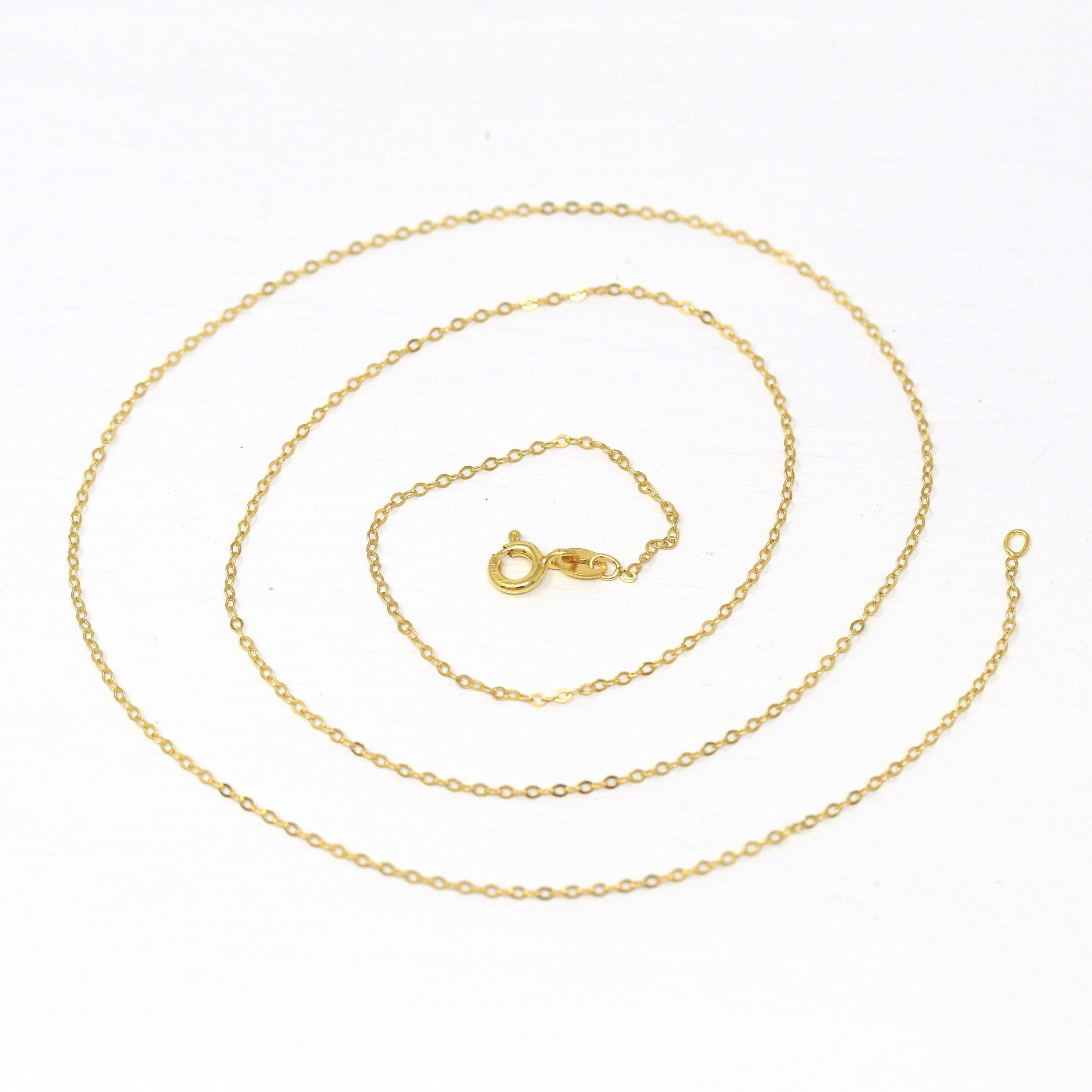 Gold Filled Chain - 24 Inch 14/20 GF Necklace - 1.3 mm Dainty Cable Neck Chain with Spring Ring - Bright Finish Wholesale New Jewelry Supply