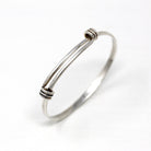 Vintage Baby Bracelet - Retro Sterling Silver Hammered Newborn Children's Adjustable - Circa 1960s Era Petite Ed Levin Signature Jewelry