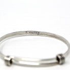 Vintage Baby Bracelet - Retro Sterling Silver Hammered Newborn Children's Adjustable - Circa 1960s Era Petite Ed Levin Signature Jewelry