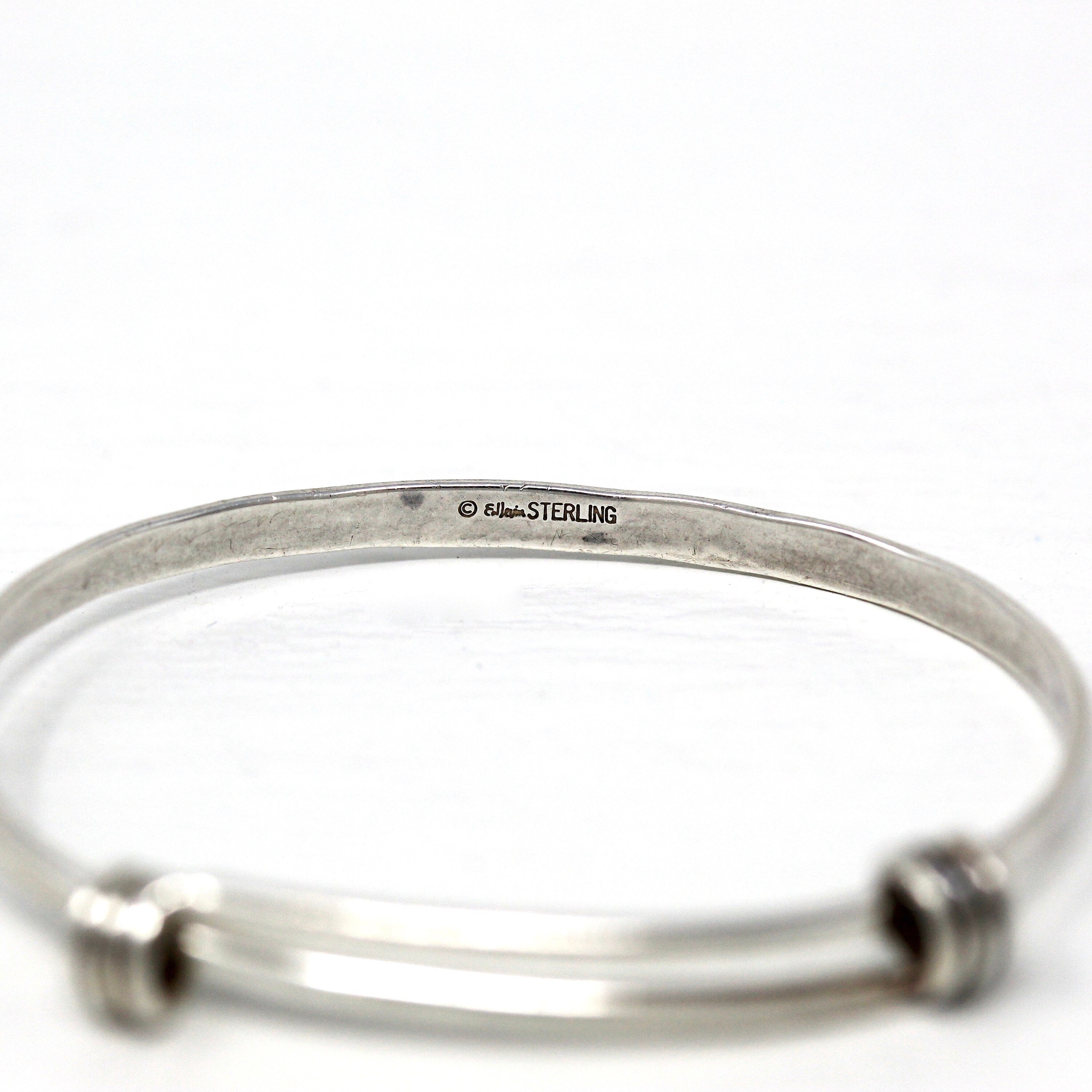 Vintage Baby Bracelet - Retro Sterling Silver Hammered Newborn Children's Adjustable - Circa 1960s Era Petite Ed Levin Signature Jewelry