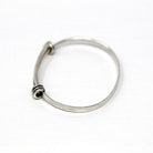 Vintage Baby Bracelet - Retro Sterling Silver Hammered Newborn Children's Adjustable - Circa 1960s Era Petite Ed Levin Signature Jewelry
