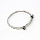 Vintage Baby Bracelet - Retro Sterling Silver Hammered Newborn Children's Adjustable - Circa 1960s Era Petite Ed Levin Signature Jewelry