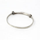 Vintage Baby Bracelet - Retro Sterling Silver Hammered Newborn Children's Adjustable - Circa 1960s Era Petite Ed Levin Signature Jewelry