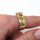 Diamond Engagement Ring - Retro 14k Yellow Gold Genuine 1.25 CTW Gems - Vintage Circa 1970s Size 8 Wedding Statement Fine 70s Jewelry