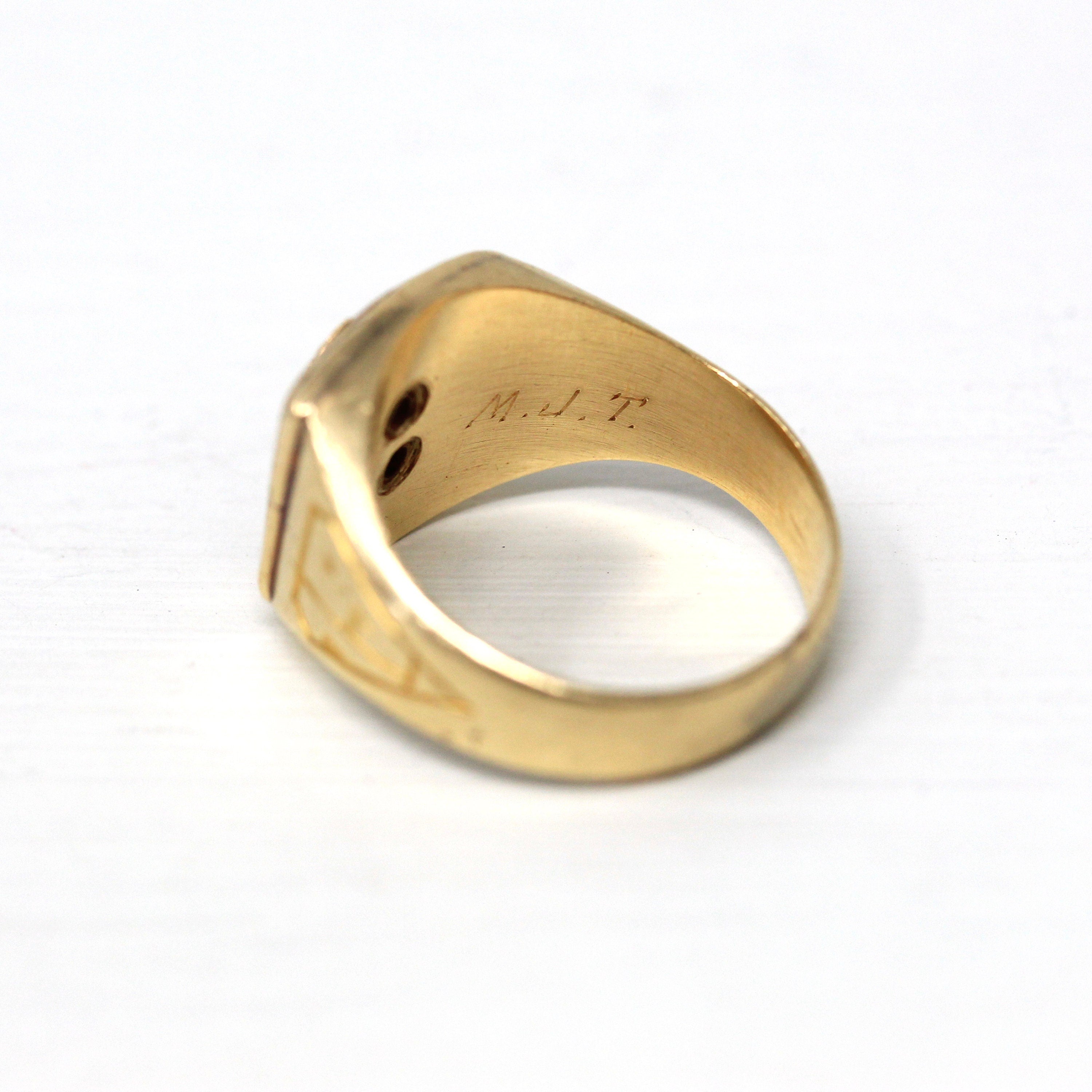Ephrata High School Ring - Retro Era 10k Yellow Gold Pennsylvania Class Signet - Vintage Dated 1948 PA Education Statement Fine 40s Jewelry