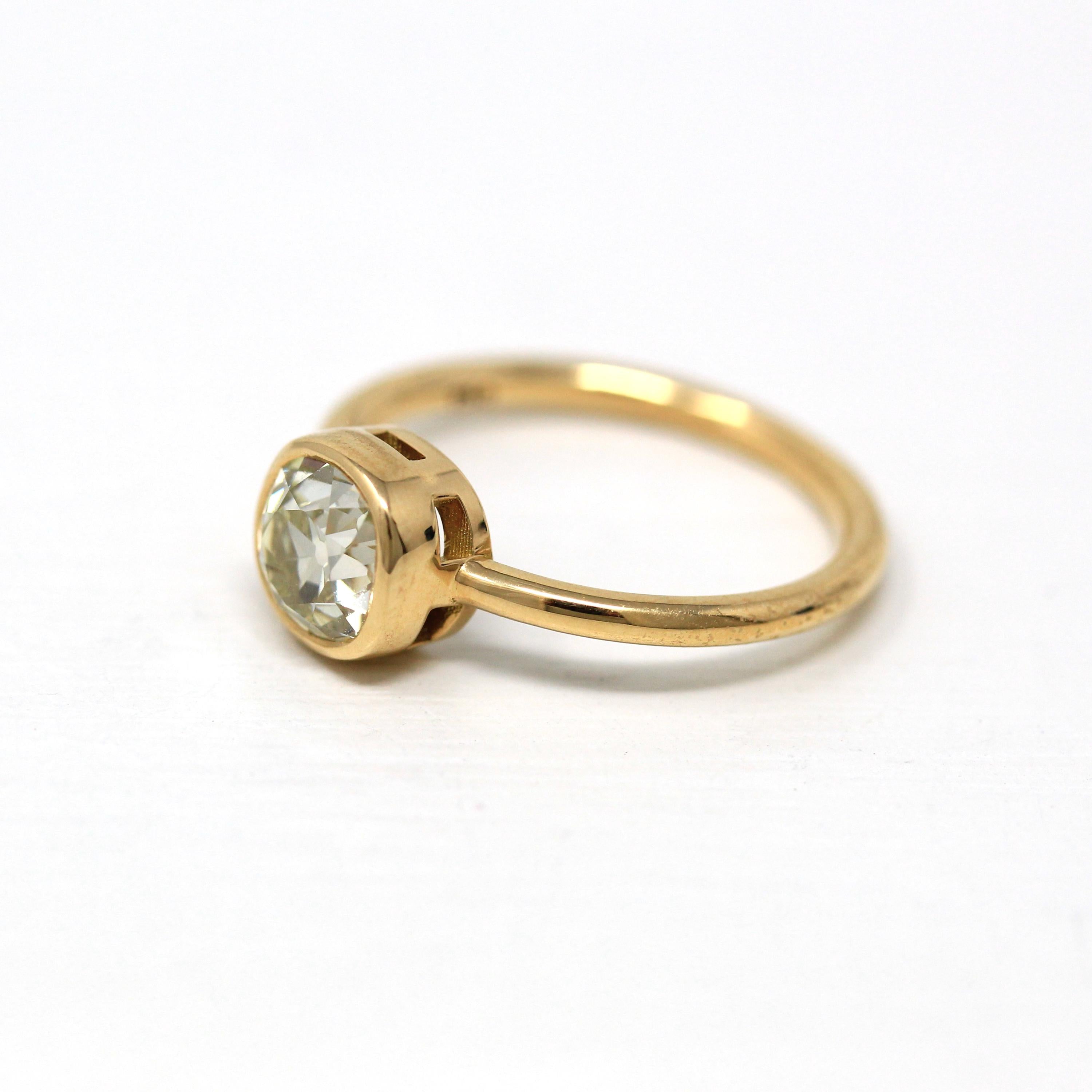 Antique 1.22 ct Old Mine Cut Diamond Engagement Ring - 18k Yellow