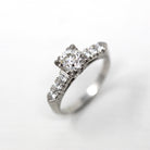 Vintage Engagement Ring - Platinum Old European Cut 1.04 Carat Diamond Statement - Size 7 Mid Century 1950s Era GIA Report Fine 50s Jewelry
