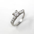 Vintage Engagement Ring - Platinum Old European Cut 1.04 Carat Diamond Statement - Size 7 Mid Century 1950s Era GIA Report Fine 50s Jewelry