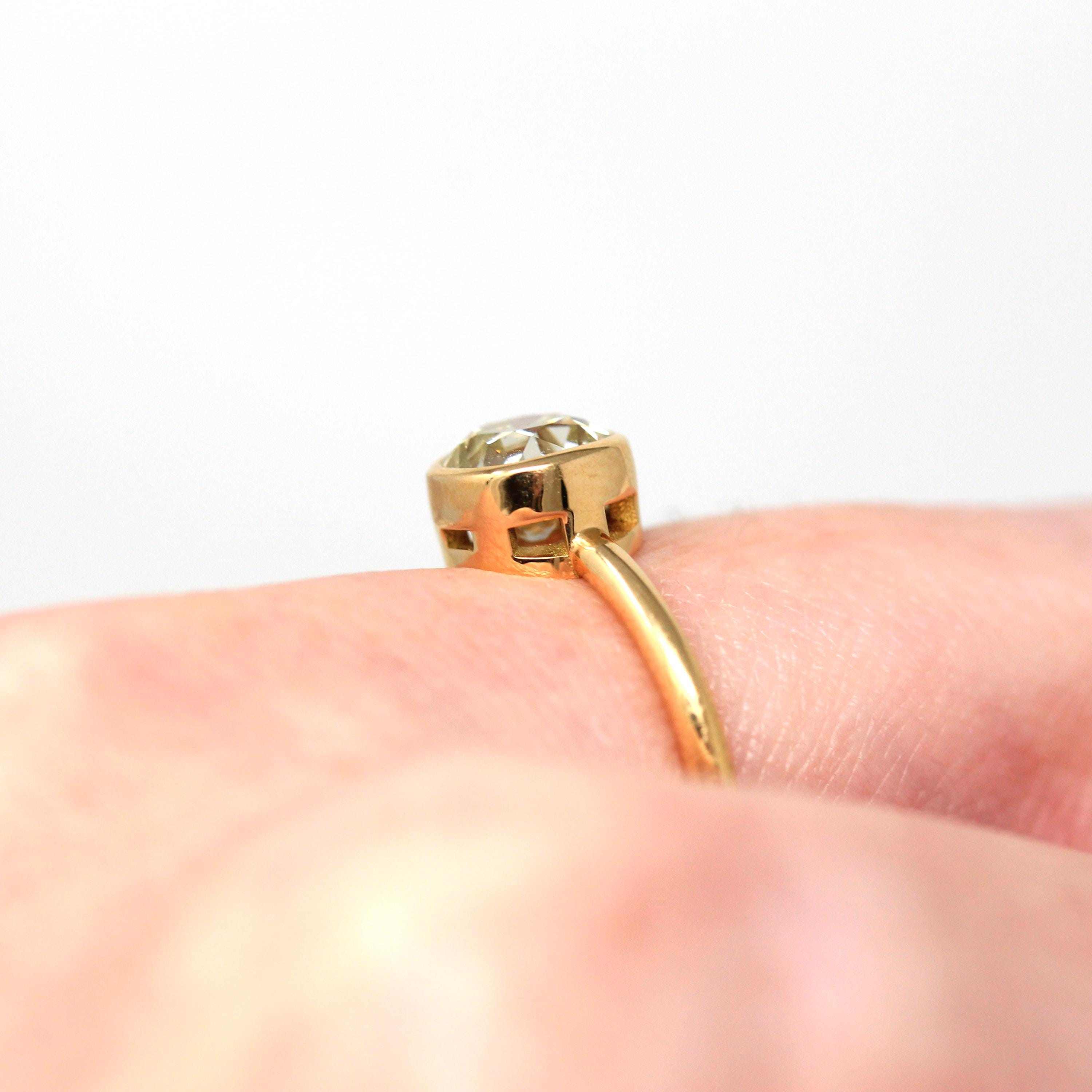 Antique 1.22 ct Old Mine Cut Diamond Engagement Ring - 18k Yellow