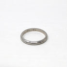 Dated 1961 Band - Vintage 14k White Gold Engraved "HRK to SD 1-21-61" Ring - Retro Circa 1960s Era Size 5 1/2 Bridal Wedding Fine Jewelry