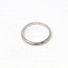 Estate Wedding Band - Modern 14k White Gold Unadorned Simplistic Minimalist - Circa 2000's Era Size 5 3/4 Stacking Frederick Goldman Jewelry