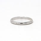 Estate Wedding Band - Modern 14k White Gold Unadorned Simplistic Minimalist - Circa 2000's Era Size 5 3/4 Stacking Frederick Goldman Jewelry