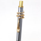 Gold Snake Fountain Pen Clip - Vintage Estate 14k Yellow Gold Coiled Serpent Wrap Accessory - Tiny Baby Cobra Fine Solid Jewelry Decoration