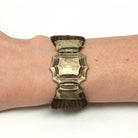 Victorian Hair Bracelet - Antique 10k Gold Woven Photo Keepsake Locket - 1800s 19th Century Statement Mourning Engraved "EM" Fine Jewelry