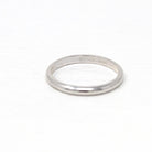 Estate Wedding Band - Modern 14k White Gold Unadorned Simplistic Minimalist - Circa 2000's Era Size 5 3/4 Stacking Frederick Goldman Jewelry