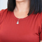 Art Deco Diamond Necklace - Antique 14k White Gold Genuine Gem Created Sapphire Pendant - Vintage 1920s Era Filigree Conversion Fine Jewelry