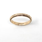 Vintage Flower Wedding Band - Art Deco 14k Yellow Gold Orange Blossom Eternity Designs Ring - Circa 1930s Size 6 Stacking Fine 30s Jewelry