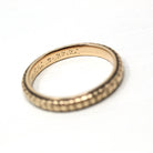 Vintage Flower Wedding Band - Art Deco 14k Yellow Gold Orange Blossom Eternity Designs Ring - Circa 1930s Size 6 Stacking Fine 30s Jewelry