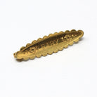 Antique Baby Brooch - Victorian Yellow Gold Fill Word Fashion Accessory Pin - Vintage Circa 1890s Fine Scalloped Cartouche Infant Jewelry