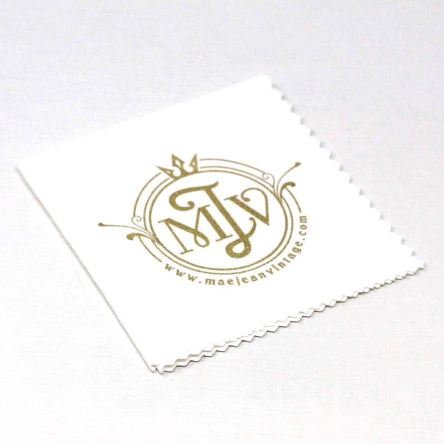 Polishing Cloth - 8 x 8 Inch Treated Nontoxic Jewelry Cleaning Cloth for Silver, Gold, Platinum, Gold Filled Jewelry - MJV Gold Logo