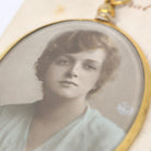 Antique Locket Fob - Edwardian Era 9K Yellow Gold Oval Glass Pendant Necklace - Vintage Memory Photo Portrait Keepsake Charm Fine Jewelry
