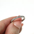 Diamond Eternity Band - Art Deco Platinum 3/4 CTW Genuine Round Single Cut Ring - Antique Circa 1920s Size 5.5 Wedding Fine Precious Jewelry