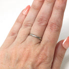 Dated 1950 Band - Mid Century Platinum Engraved "DAK-CJB" Half Round - Vintage Dated "4-11-50" Size 6 Heirloom Fine Wedding Jewelry