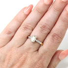 Old Mine Cut Diamond Ring - Modern 18k Yellow Gold & Platinum Two Tone French Engagement - Estate Vintage Style Bridal GIA Report Jewelry