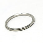 Vintage Wedding Ring - Antique 18k White Gold Birmingham England Half Round Band - Size 7 1/4 Dated Fine Bridal Fine Jewelry