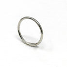 Vintage Wedding Ring - Antique 18k White Gold Birmingham England Half Round Band - Size 7 1/4 Dated Fine Bridal Fine Jewelry