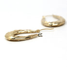Modern Hoop Earrings - Estate 14k Yellow Gold Latch Lever Backs Door Knockers - Vintage Circa 2000's Era Statement Twisted Fine Jewelry
