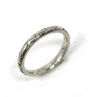 Art Deco Wedding Band - Vintage 18k White Gold Orange Blossom Eternity Ring - Vintage Circa 1930s Size 4 1/4 Bridal Fine Stacking Jewelry
