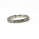 Art Deco Wedding Band - Vintage 18k White Gold Orange Blossom Eternity Ring - Vintage Circa 1930s Size 4 1/4 Bridal Fine Stacking Jewelry