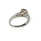 Yellow Sapphire & Diamond Ring - Mid Century Platinum Alternative Engagement Ring Genuine Gemstones - Vintage 1950s Size 5 Report Jewelry